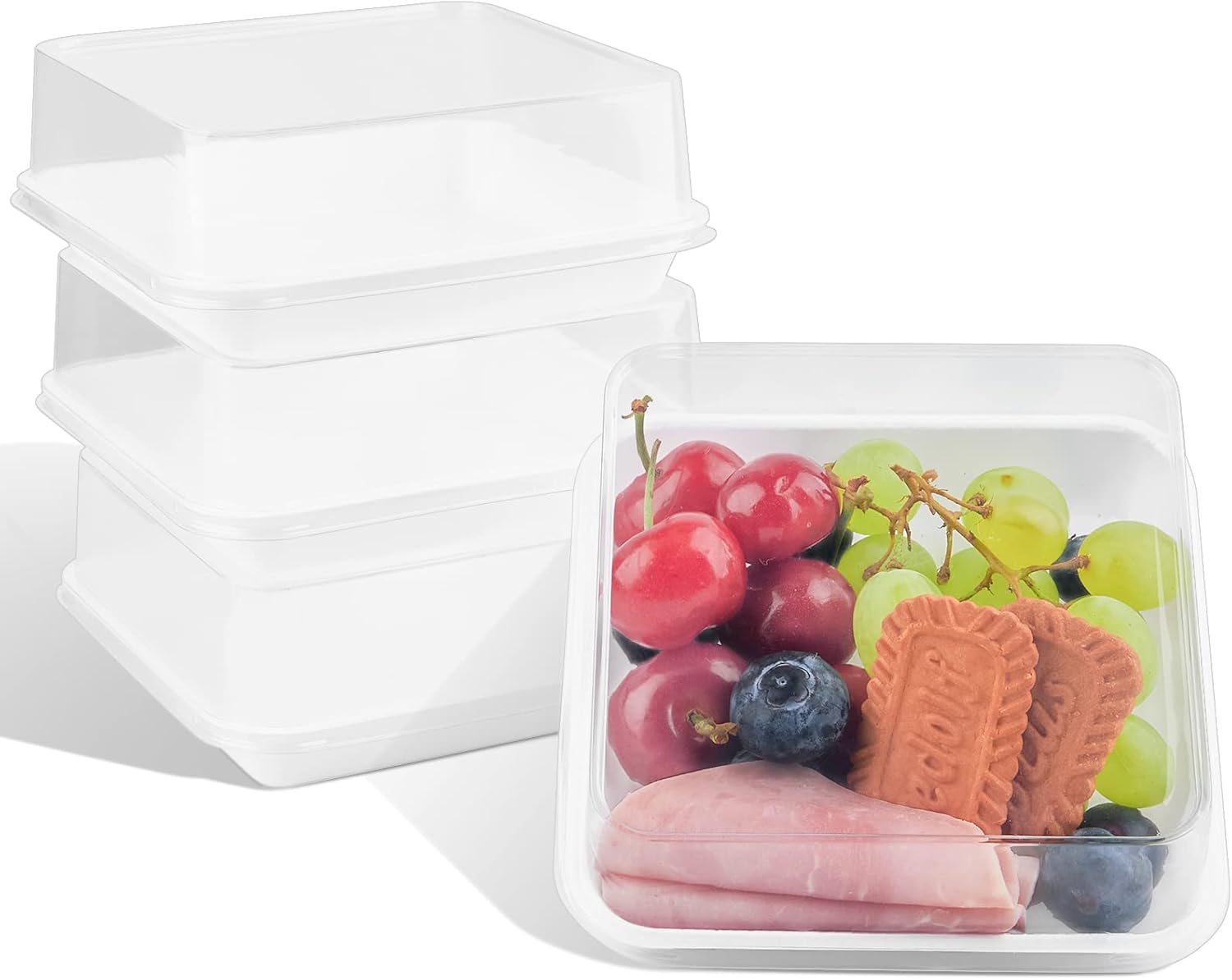 ZORRITA 50 Pack Plastic Charcuterie Boxes with Clear Lids