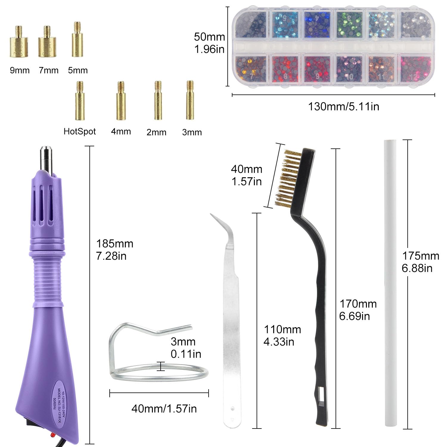 Kit Applicateur De Strass Hotfix - Stylo Chauffant, Pointes, Strass Inclus, Pour DIY Sur Textiles