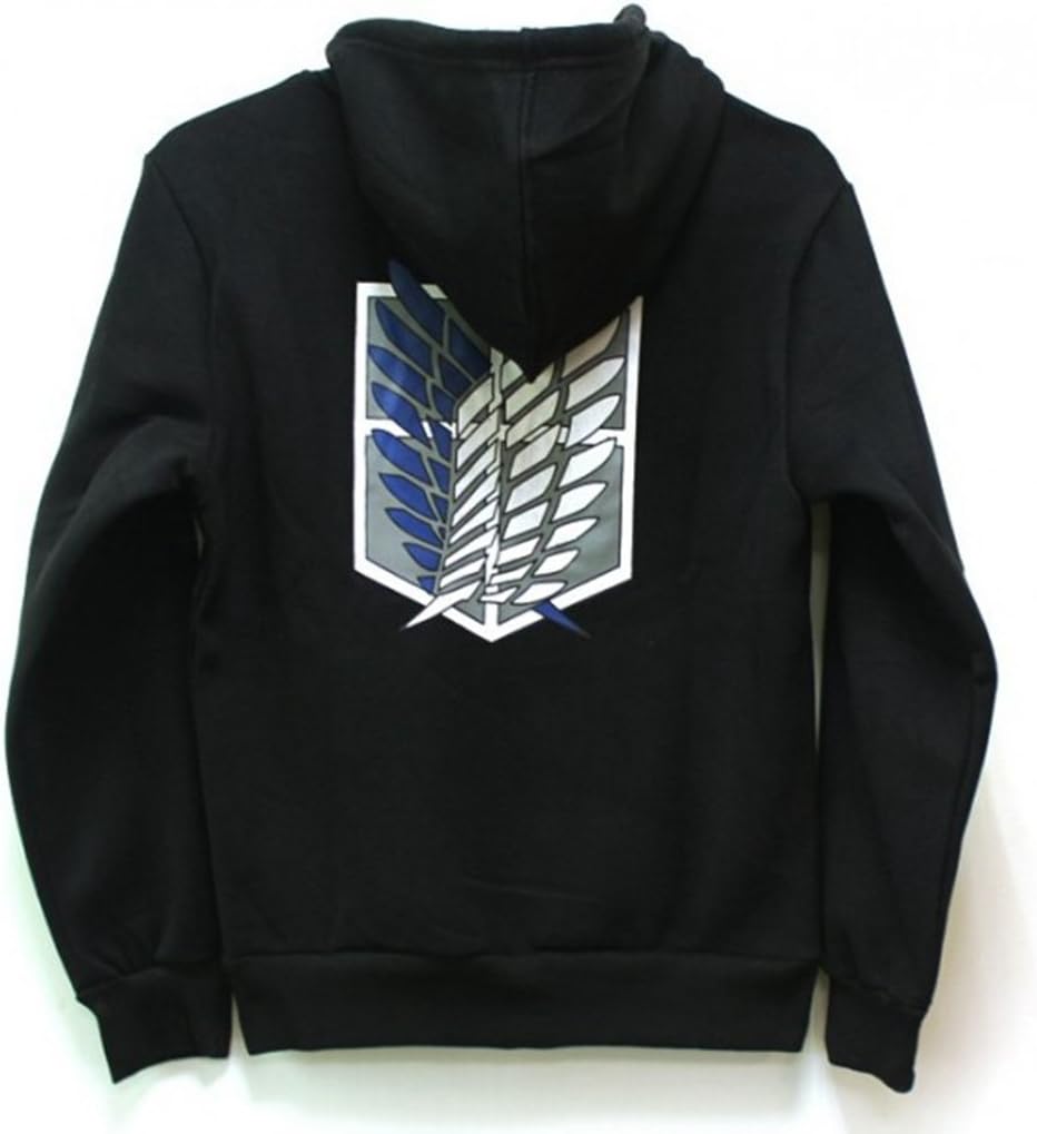 GoqunAttack on Titan Jacket Zip Hoodie Sweater Unisex Cosplay Costume for Boys Adults