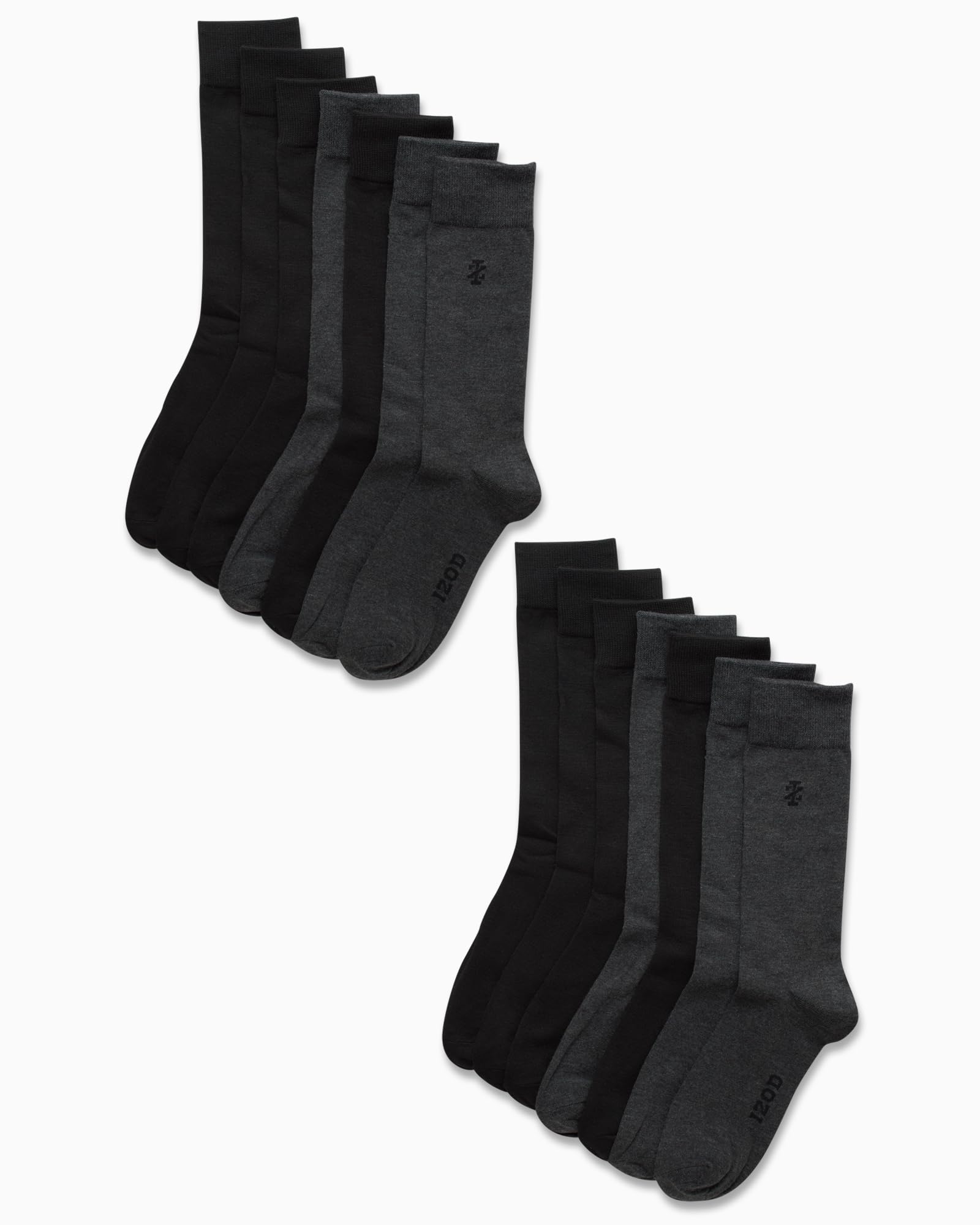 IZOD Calcetines de vestir para hombre, paquete de 14 unidades, ligeros, absorben la humedad, calcetines de vestir para hombre (tallas: 6-12.5)