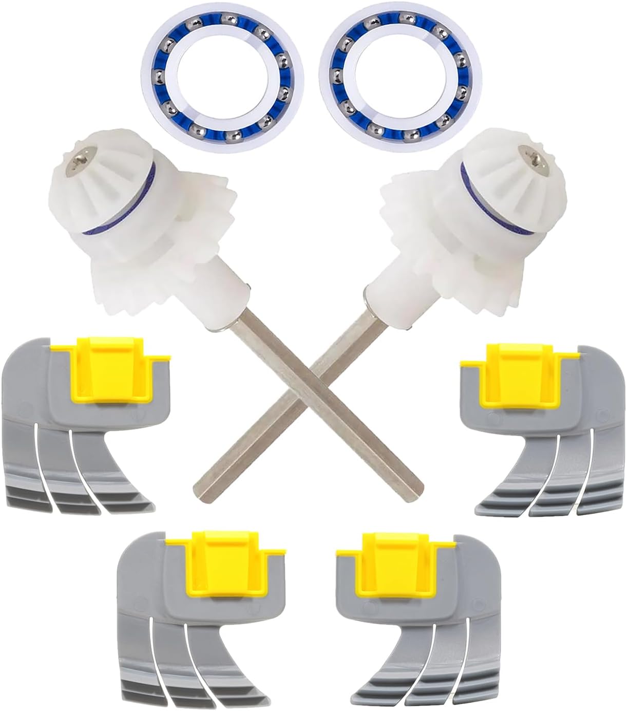 ATIE MX6 MX8 MX6EL MX8EL Elite Pool Cleaner Tune-up Kit with 2 Drive Shaft Assembly R0525100, 2 Engine Wheel Bearing R0527000, and 4 Cyclonic Scrubbing Brush R0714400
