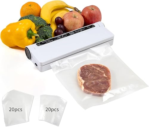 Máquina selladora al vacío de alimentos  Sellador de preservación de uso doméstico, operación de un solo toque, modos seco y húmedo, extiende la