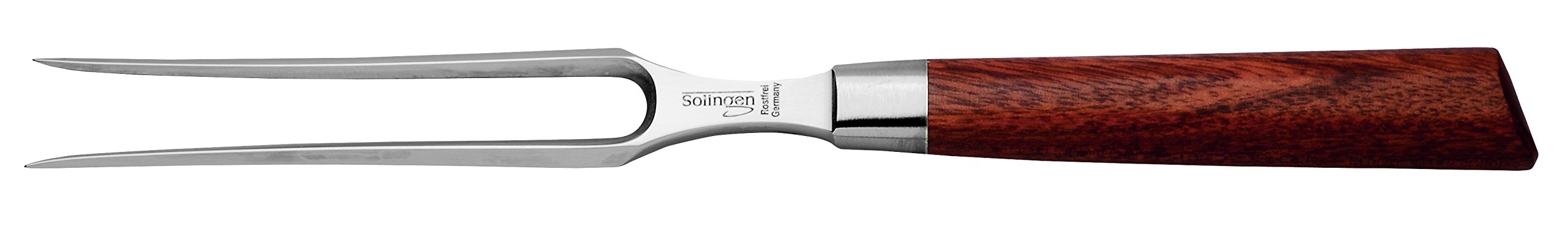 Burgvogel Solingen Natura Line, Fleischgabel Holzgriff, rot satiniert, geschmiedet, Grillgabel, Klinge 15 cm, rostfrei, Wurstgabel, Tranchiergabel, Made in Germany Fleischgabel Natura Line (6 Zoll = 15 Cm) braun rot a 6“ = 15 cm