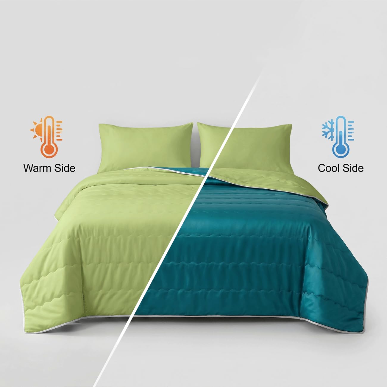 Odot Edredón de Satén Sin Funda 4.5 TOG (Verde Claro,220x230cm)