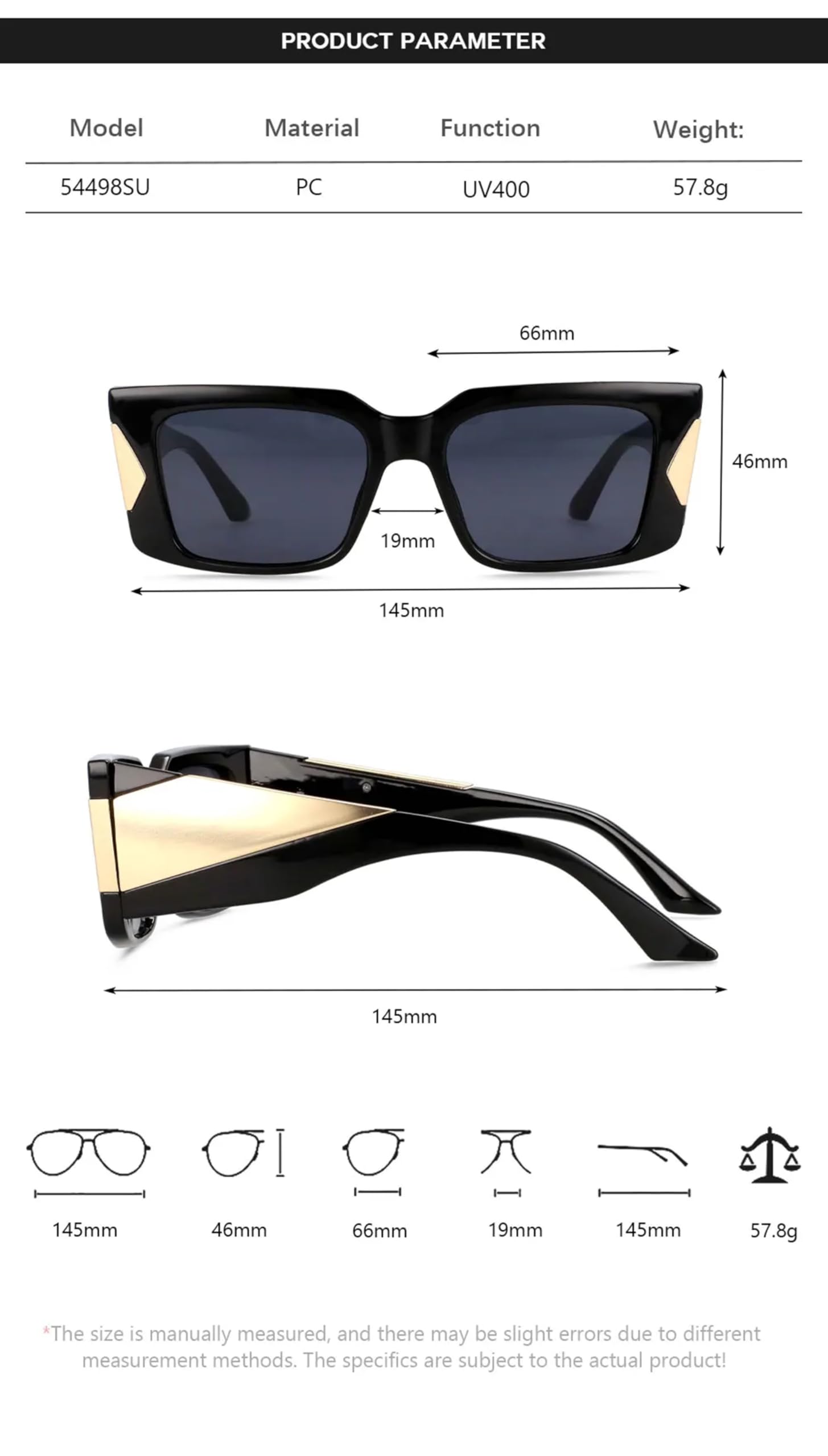 AUGEN Unisex Kunststoff Schmetterling Sonnenbrille UV400 Schutz L (182)
