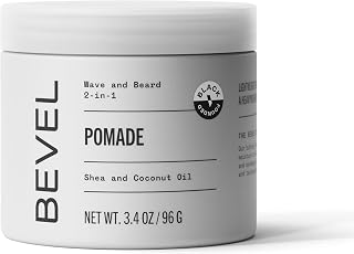 Bevel Beard Balm & Hair Pomade with Coconut Oil & Shea Butter - Locks Moisture, Reduces Frizz & Breakage for Men's Beard & Waves, 3.4oz
