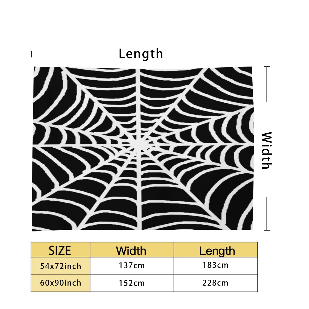 KINBOM Nappe D'halloween, 122x244cm Toile D'Araignée Rectangle De