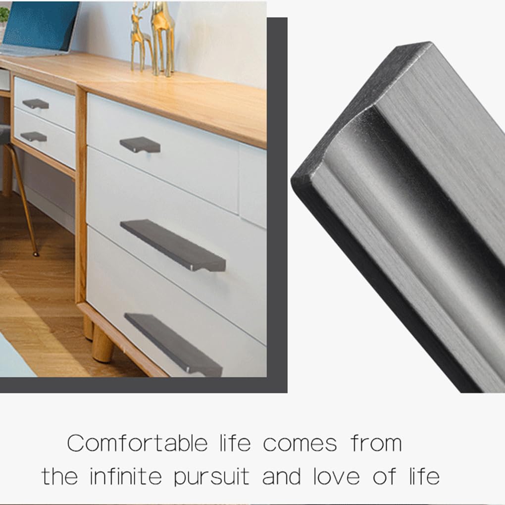 2 Tiradores de Armarios Gris cepillado Asas de gabinete Asa larga Manijas de puerta de muebles Aleación de aluminio Manillas Para Cocina Perilla Pomos (Length 1000mm)