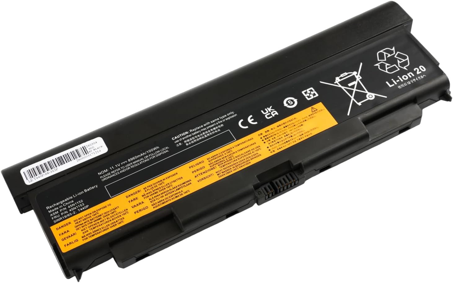 9 Cell 100WH 57++New Battery Replacement for Lenovo ThinkPad T440P | for T540P W540 W541 L440 L540 45N1152 45N1153 0C52863 0C52864-11.1V 8960mAh