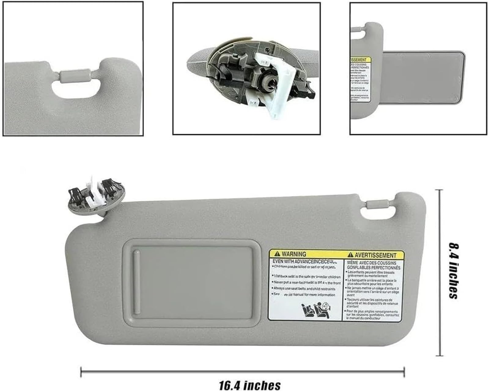 Parasole Anteriore Con Specchio Per Toyota RAV4 2006-2013, Beige Lato Sinistro, In PVC