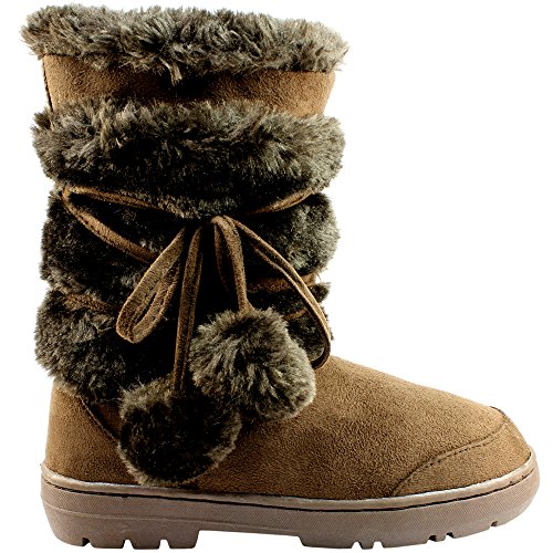 Holly Womens Pom Pom Waterproof Winter Snow Boots