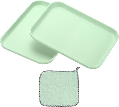 Green Plastic Tray, 2 Pack