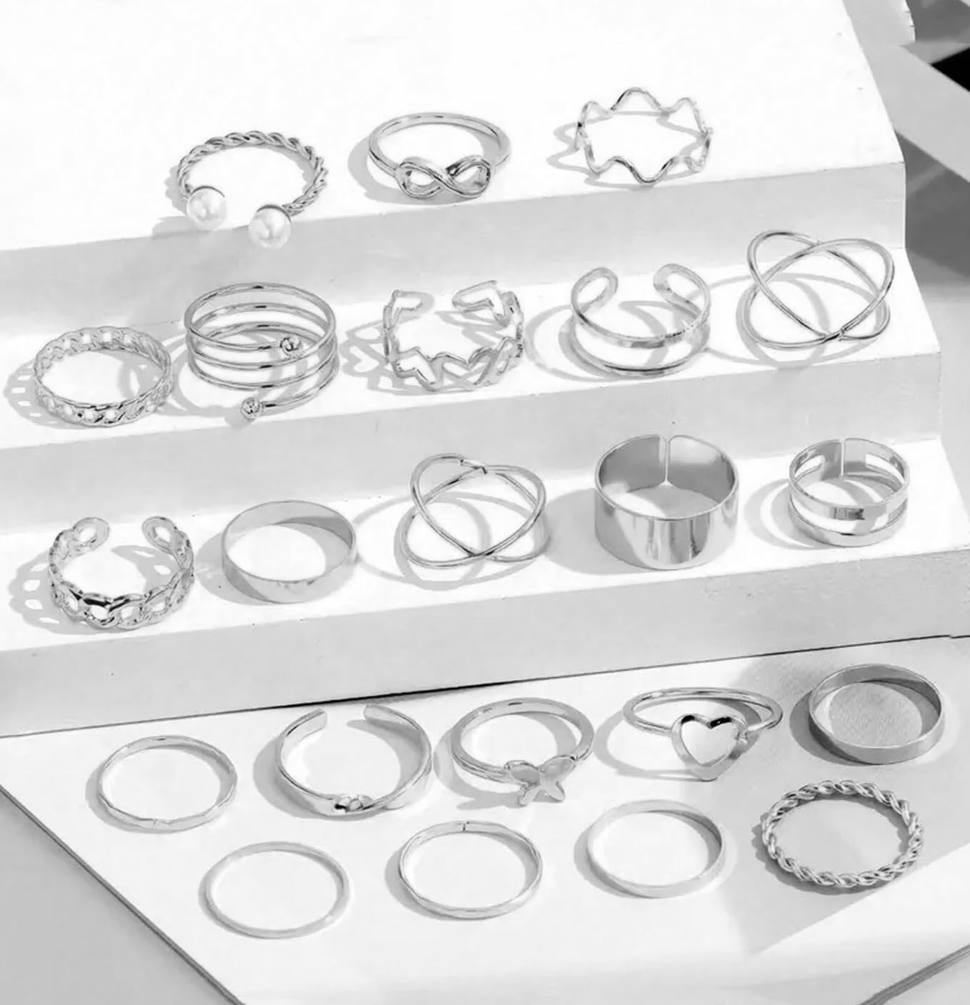 YouBella Fashion Jewellery Celebrity Inspired Combo of Latest Stylish Stackable Kunckle Rings Set for Women and Girls (Combo) 4