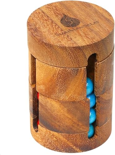 Tambor giratorio: juego de coeficiente intelectual giratorio hecho a mano para adultos y niños de SiamMandalay con caja de regalo SM (foto) - Barril