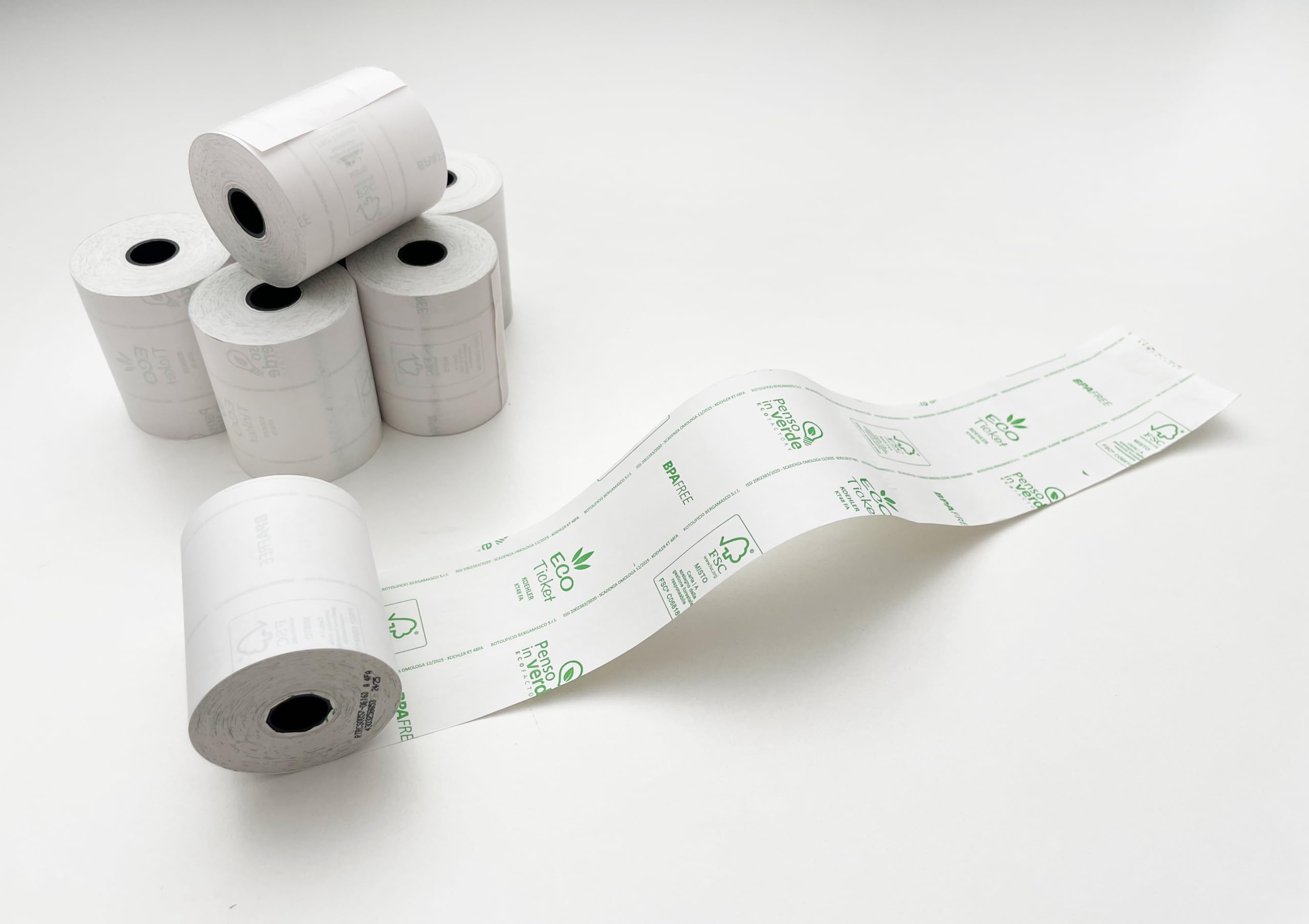 Carte Dozio - Rotoli di Carta Termica omologati, per pos e casse di attività medio/piccole - Confezione da 60 rotoli - Formato 58 mm x 30 metri, diametro interno 12 mm, 48 gr