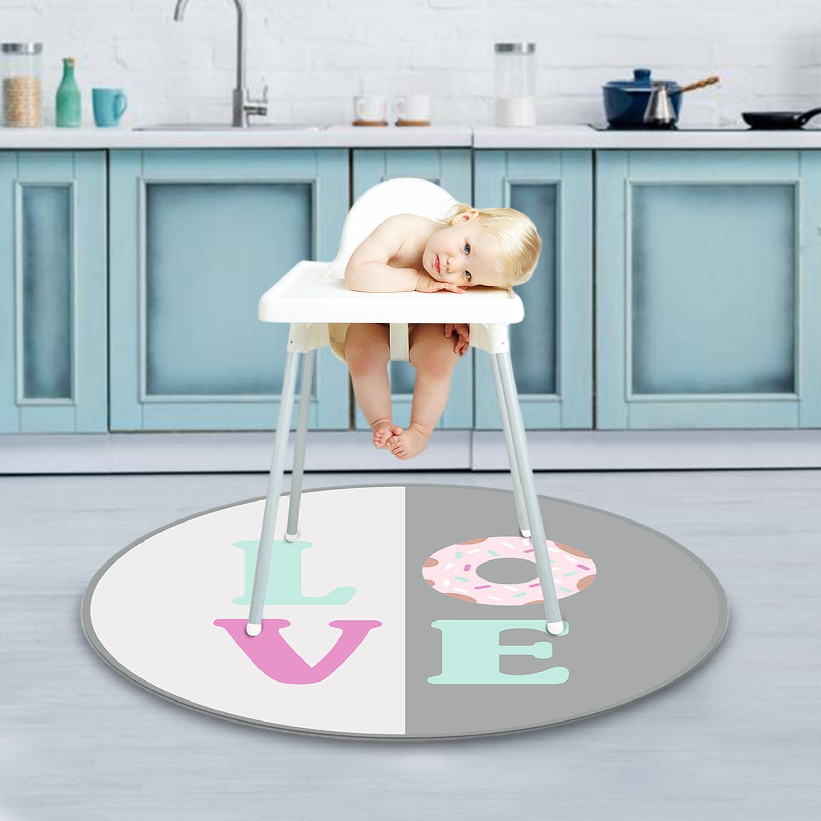 Tappetino Splat Per Seggiolone - Lavabile, Impermeabile, Antiscivolo 130x130cm, Per Bambini - Foto 9