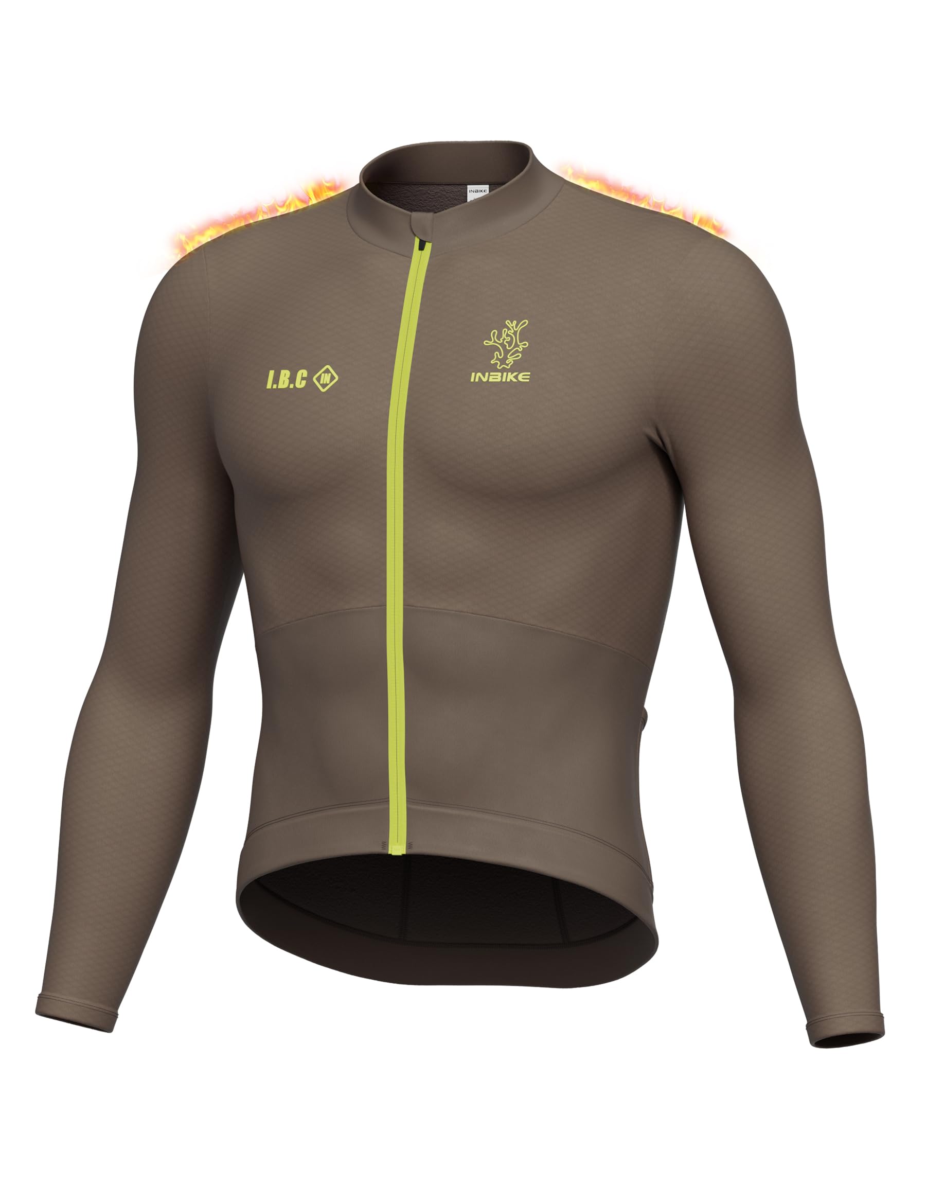 INBIKE Męska koszulka kolarska z długim rękawem kolorowy blok projekt zimowy polar slim fit odblaskowe szczegóły tylne kieszenie koszula rower szosowy RD736