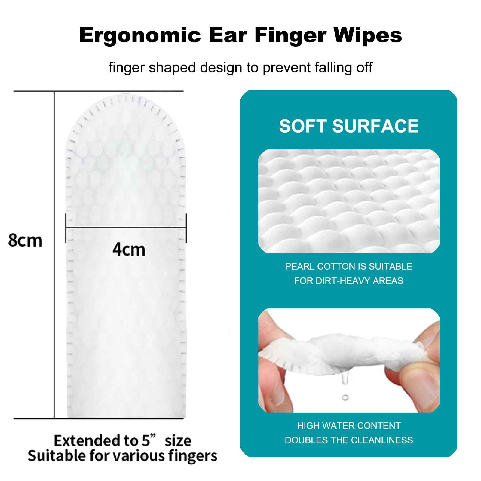 Ear Finger Wipes for Dogs & Cats,Dog Ear Cleaner Wipes Gently Remove Ear Wax, Debris, Natural Ingredients & Fresh Coconut Scent - 50 Count - image 5