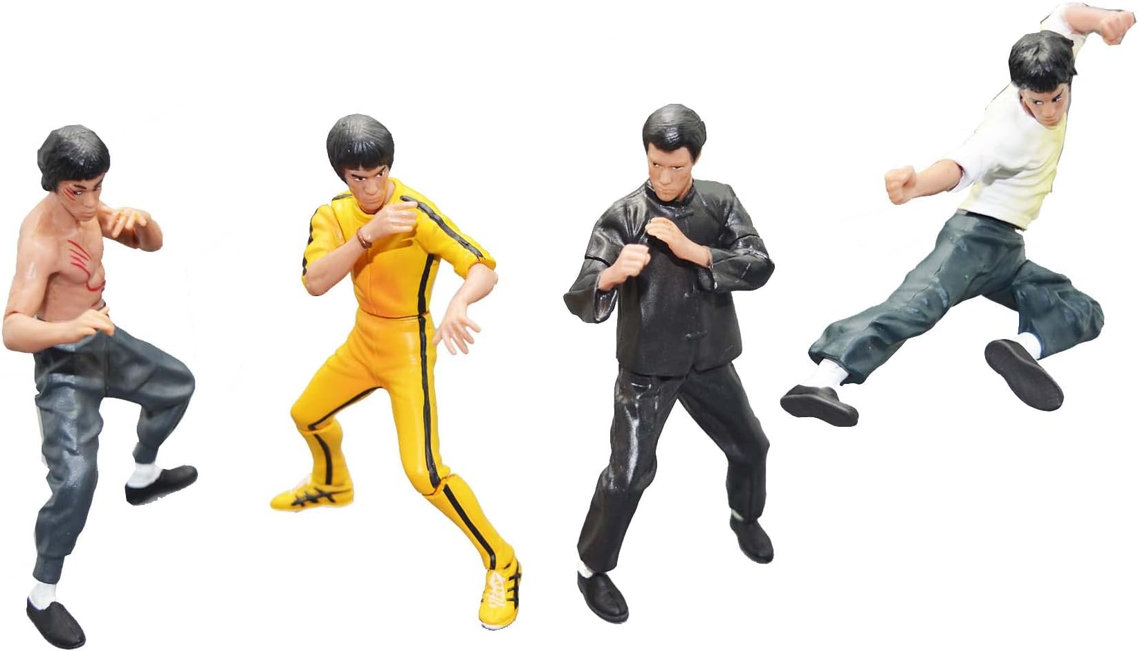 Palmetto Bruce Lee - Set of 4pcs - Hard Plastic Resin Figurine - Kong Fu Master