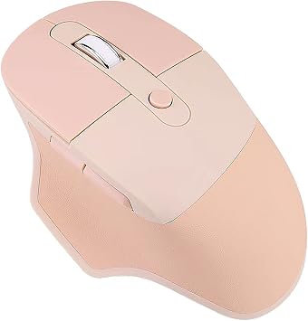 Lomiluskr Ergonomic 2.4G & Bluetooth Dual Mode Wireless Mouse with PU Cover, Soundless Keys, Candy Colors, Compatible with Notebook, PC, Tablet, Smartphone Milk Tea