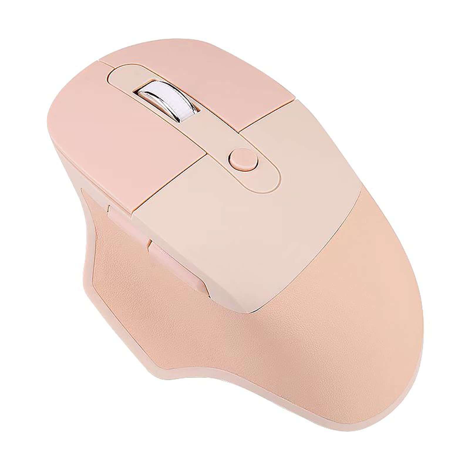 Lomiluskr Mouse wireless a doppia modalità 2.4G e Bluetooth, tasti silenziosi, design ergonomico, colori caramelle, compatibile con notebook, PC, tablet, smartphone (tè al latte)