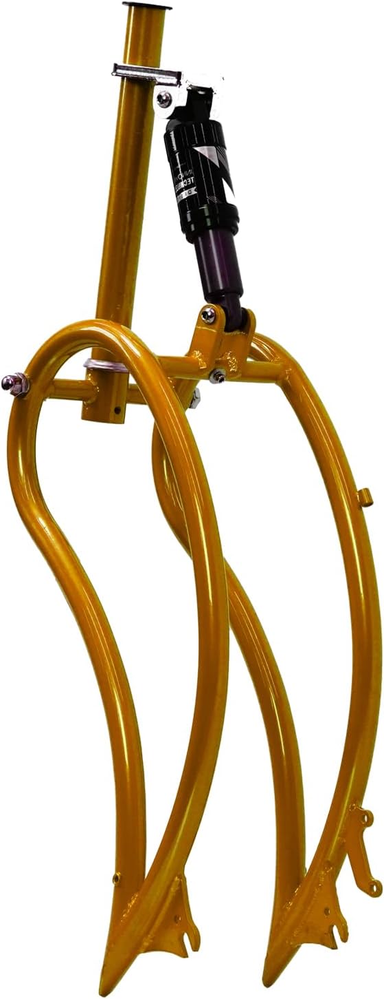 MICARGI Leopard 3I Stretch Cruiser Bike Frame,26-in Steel Frame with Bike Chain Suitable for Lowrider Bike, Chopper Bike, and Electric Bike Conversion (Brown)