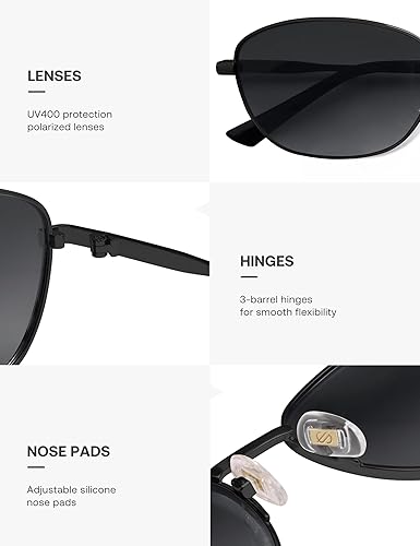 Miniatura 4 de SOJOS Gafas de sol polarizadas ovaladas retro para mujeres y hombres, estilo vintage de los años 90, gafas de sol SJ1245