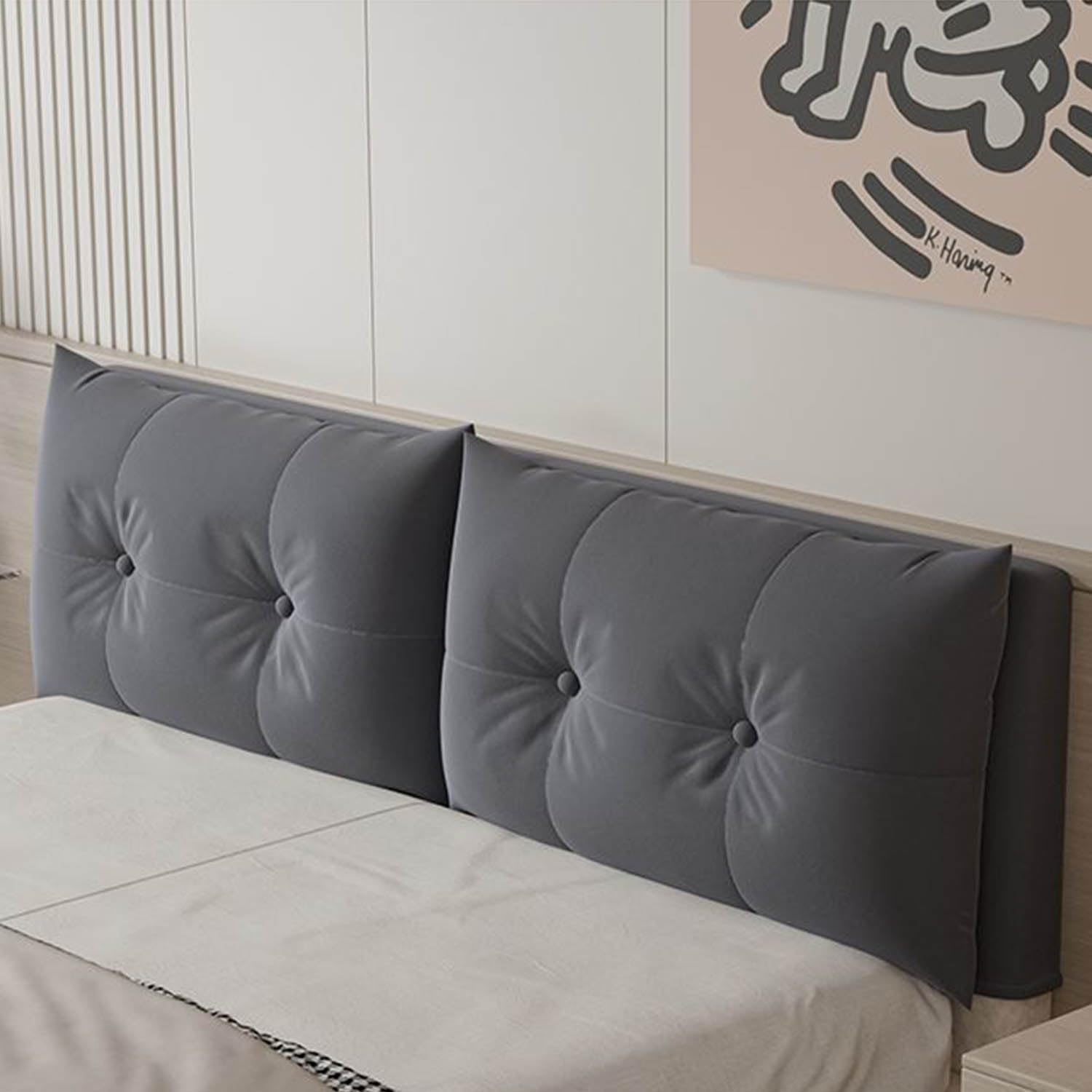 Bed Headboard Cushion Bedside Backrest Reading Pillow Upholstered Cover