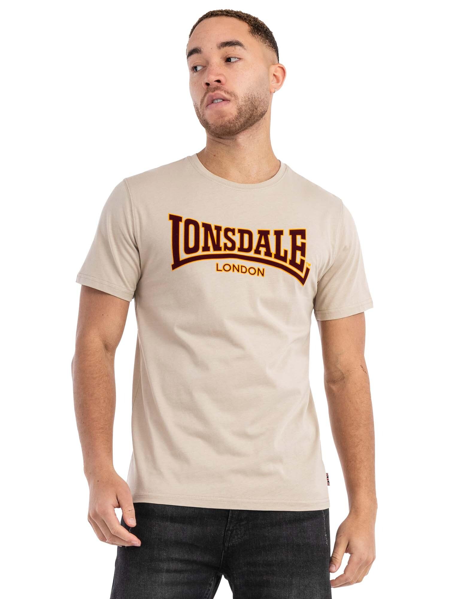 Lonsdale Men's Classic Slimfit Long-Sleeved T-Shirt, Sand, XL
