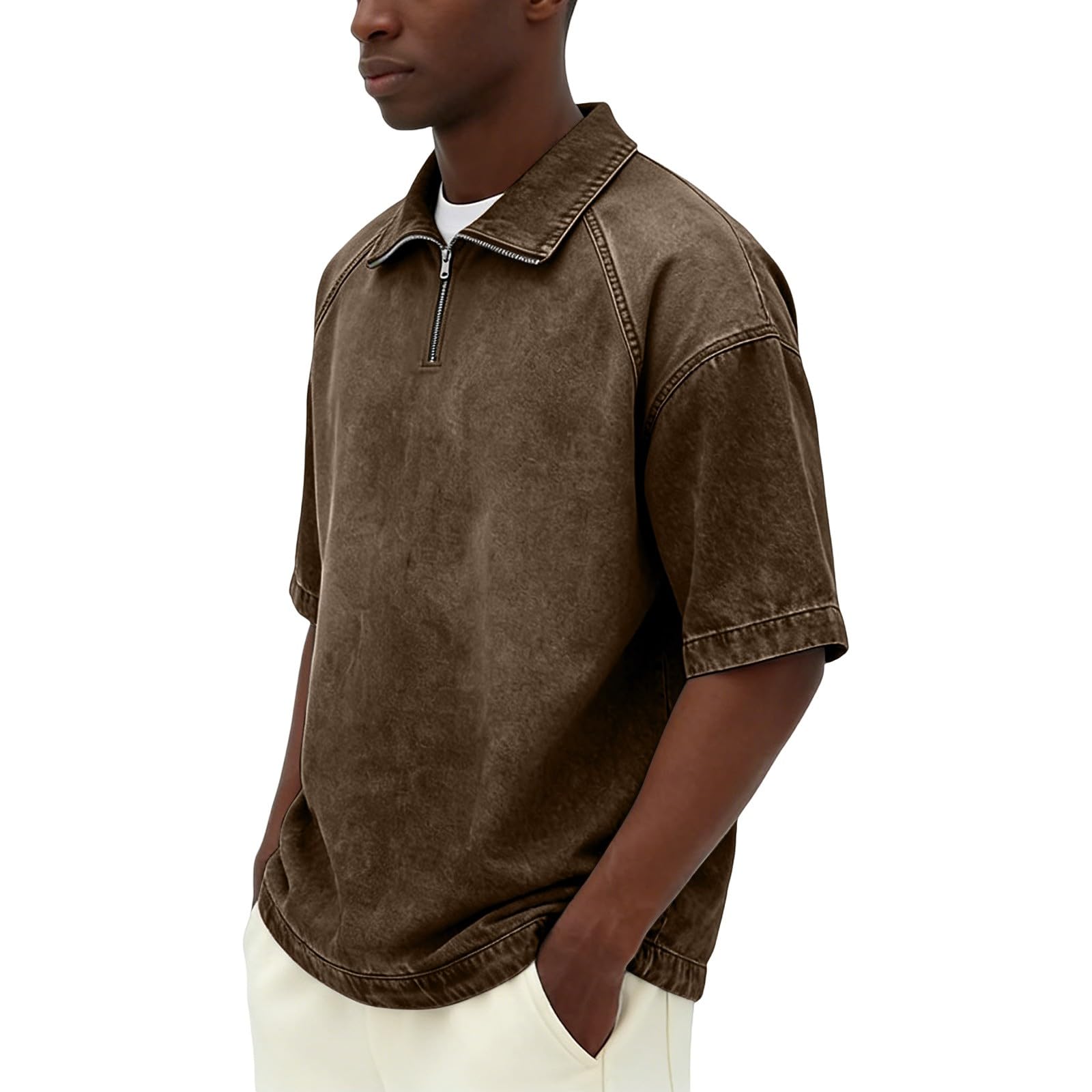 Hombres Manga Casual Camisetas tee con Camisas de Polo Elsticocamisas Hombre Manga cortaSencillo Y Verstil