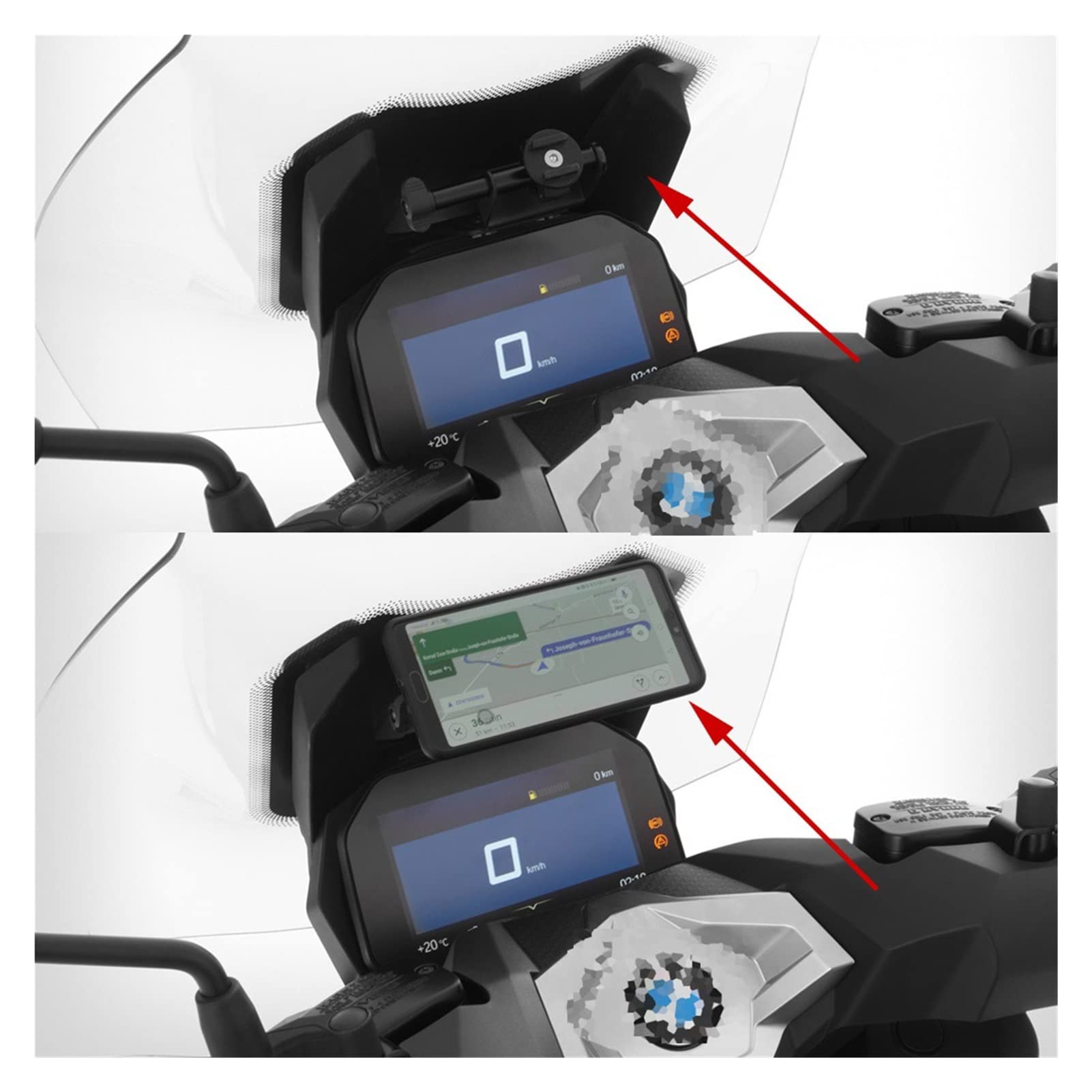 GPS Smart Phone Kompatybilny z / C400X Motocykl C400X Uchwyt montażowy Uchwyt Montażowy Adapter Uniwersalny stojak na telefon komórkowy (Kolor: Stojak na telefon)