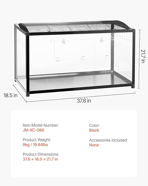 Foto 7 de 8 de VEVOR Jaula para Hámster 96x47x55 cm Transparente con Visión de 360° Jaula para Animales Pequeños Jaulas…