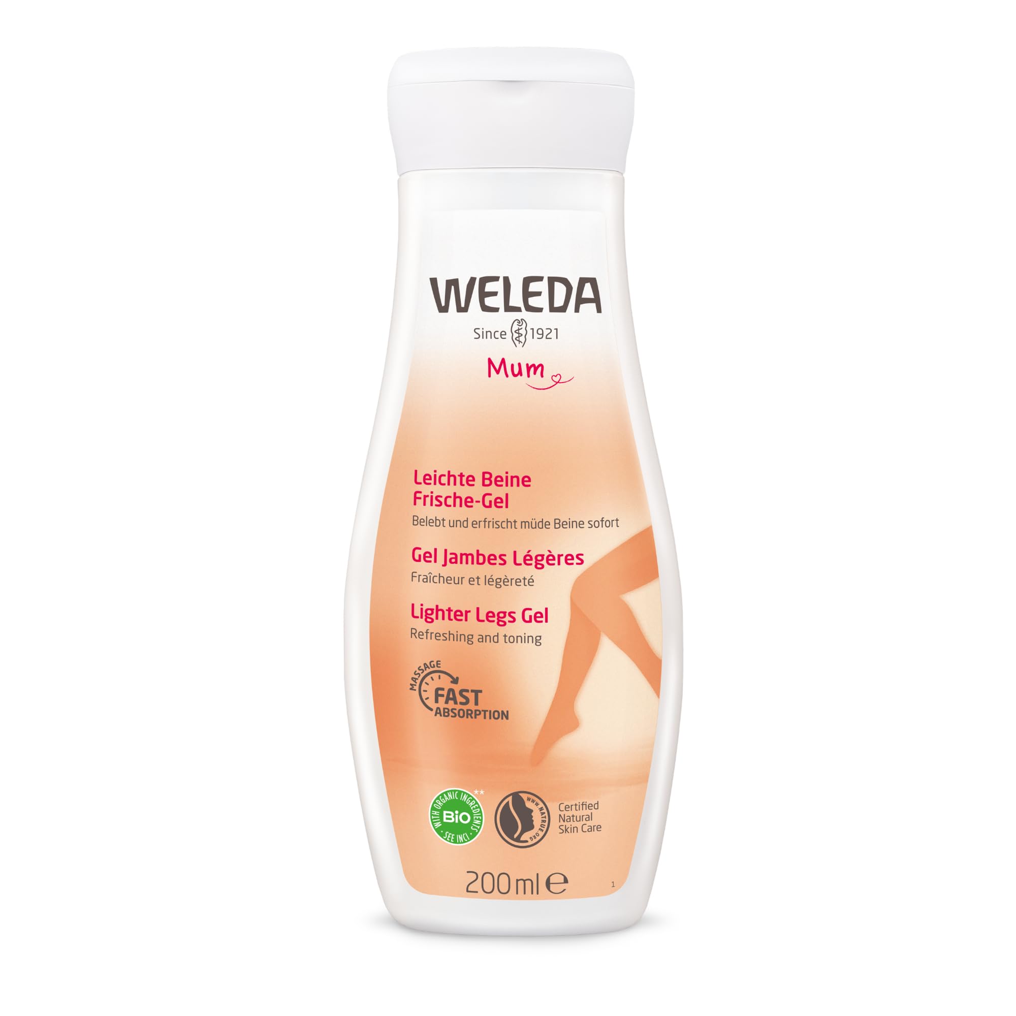Weleda – Gel Piernas Ligeras Embarazo, Alivia la Sensación de Piernas Cansadas y Pesadas, Efecto Refrescante y Confort, Cuidado Corporal - 200 ml