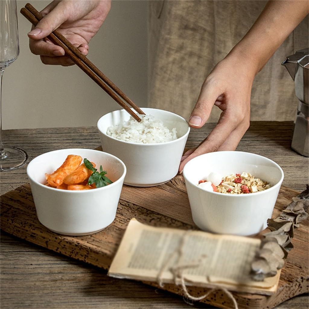 Rice Bowl Backsplash Styled Solid Color Ceramic Set