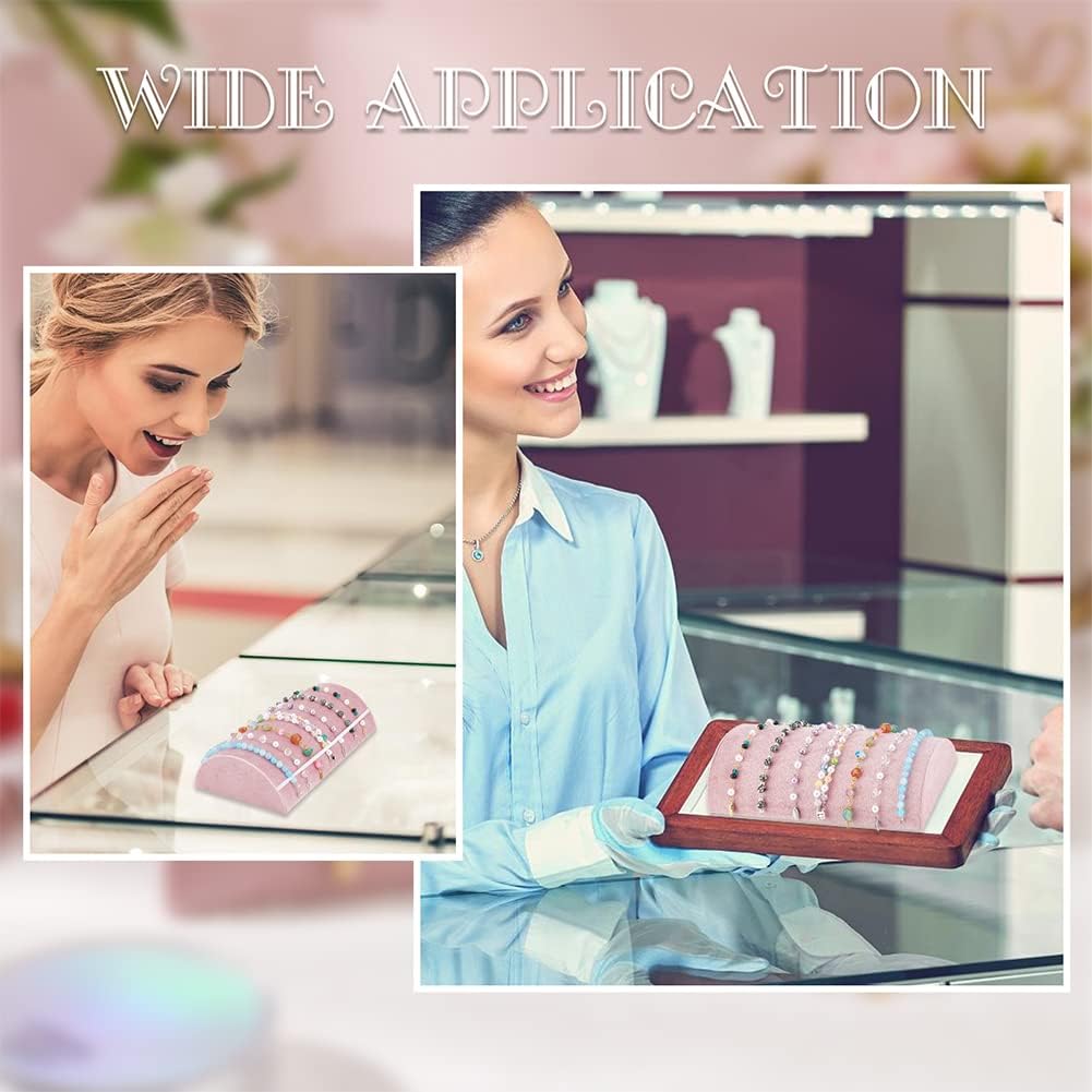 FINGERINSPIRE Pink Bracelet Display Stand Velvet Bracelet Display Holder Jewelry Bracelet Watch Necklace Storage Rack Jewelry Organizer Displays for Home, Retail, Counter Top, Photographic Props - Image 6