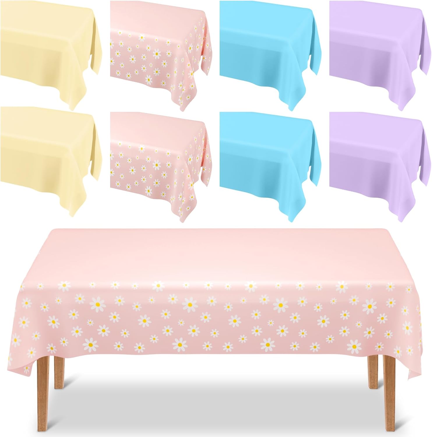 Oudain 8 Pack Blue Dog Plastic Tablecloths 108 x 54 Inch for Party Decor