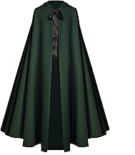 Proumhang Halloween Hooded Cape for Adults – Medieval Renaissance Witch Cape Costume for Men and Women, Hobbit Cosplay Short Cap, 130 cm