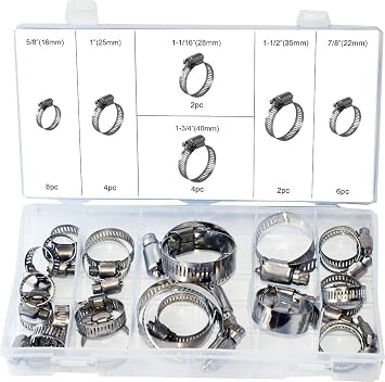 Swordfish 31280 26pc Stainless Steel Hose Clamp Assortment