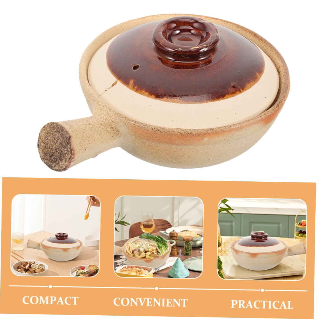 Toyvian Cocotte De Cuisine Marmite à Ragoût Cocotte Céramique Marmite à Soupe Plat Avec Couvercle Ustensiles De Cuisine