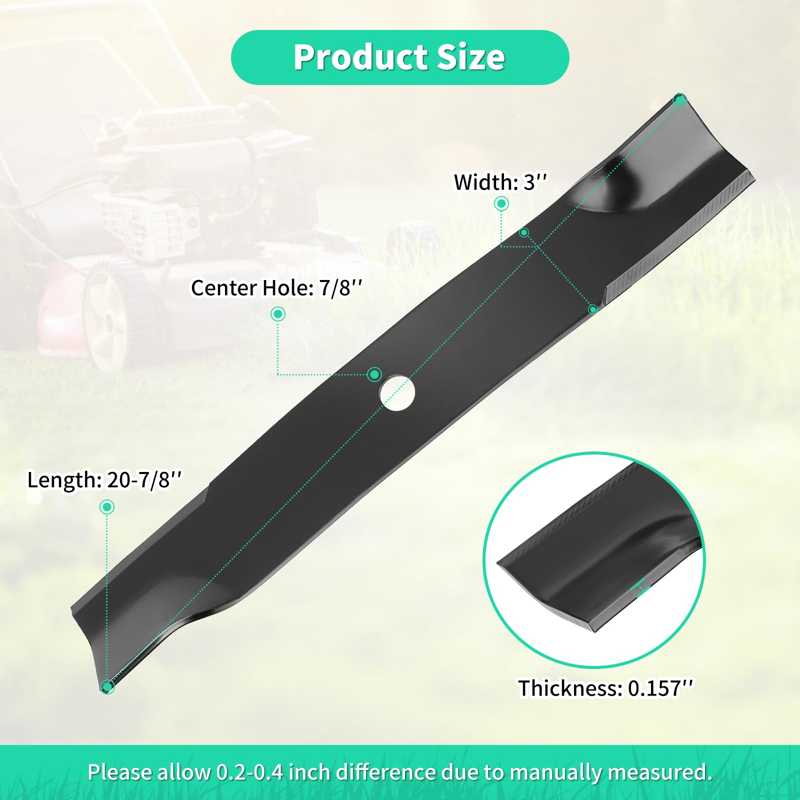 Cuchillas de alta elevación M128485 para cubierta de 60 pulgadas, cuchillas de cortacésped TCU15881 compatibles con cortacésped John Deere 737 757 797 997, sustituye a M131958 M144196