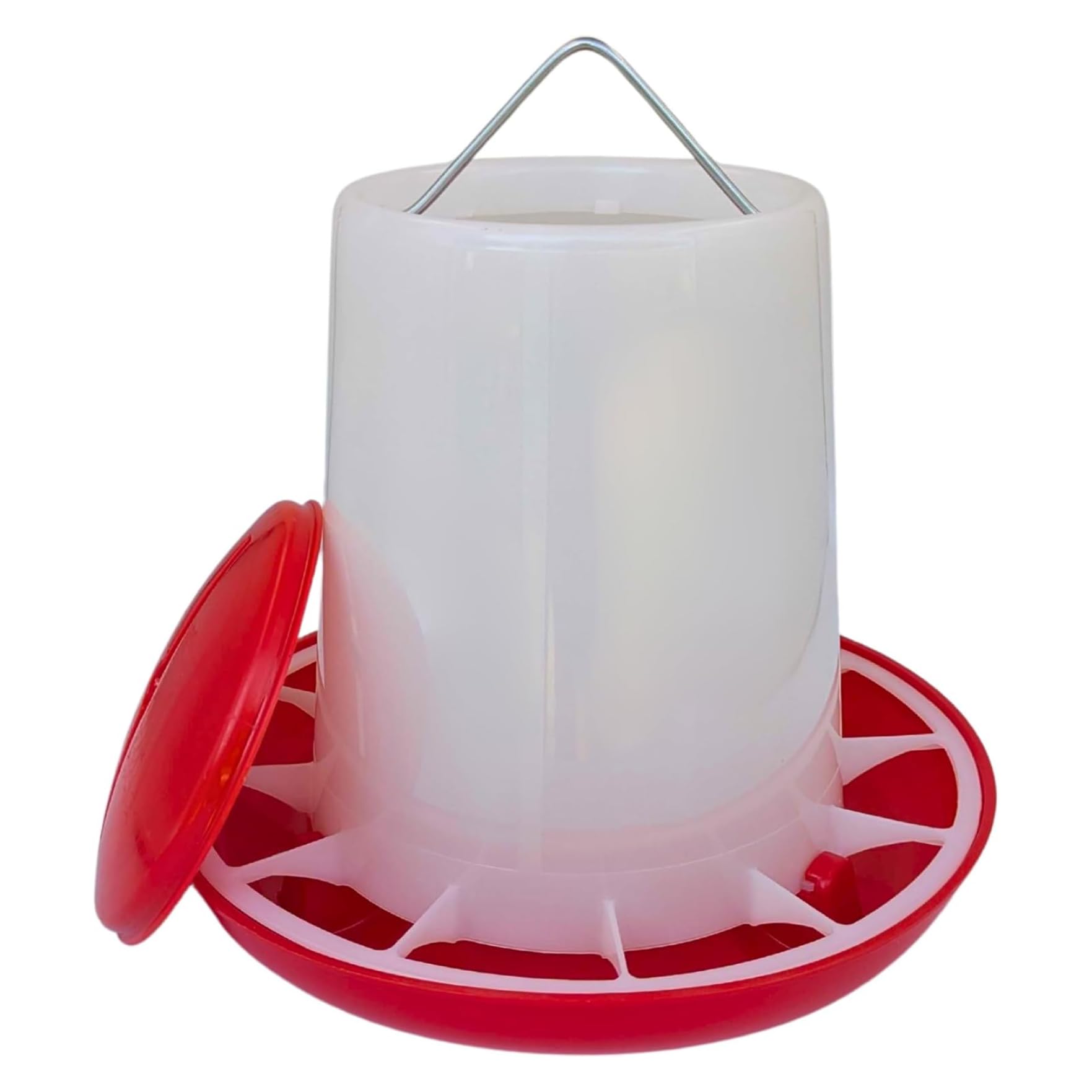 Mangeoire à poulets anti-gaspillage en plastique robuste de 2.5kg avec couvercle protecteur