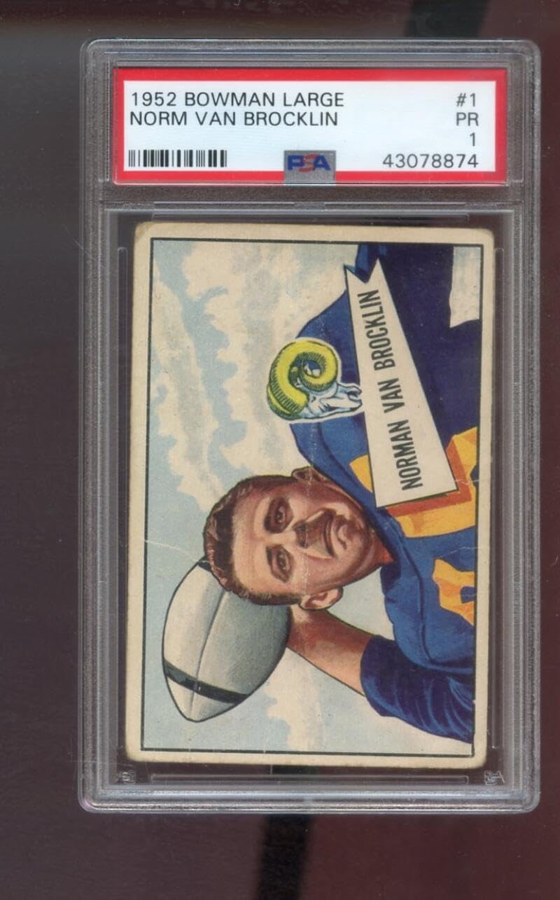 1952 Bowman LARGE #1 Norm Van Brocklin PSA 1 Graded Football Card NFL Los Angeles Rams