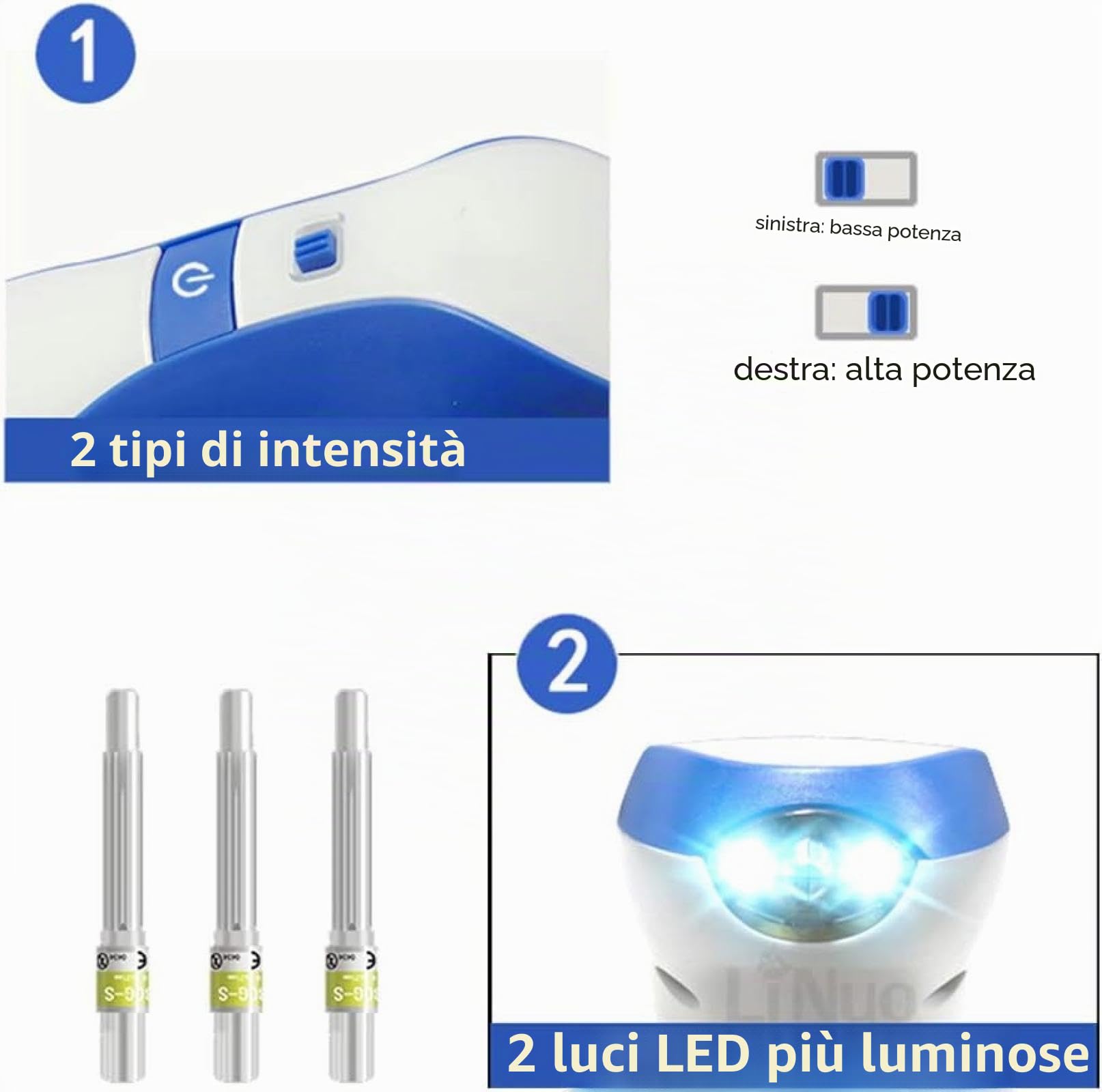 Penna al plasma professionale per la cura della pelle, dispositivo per la rimozione di macchie scure e imperfezioni, bianco e blu
