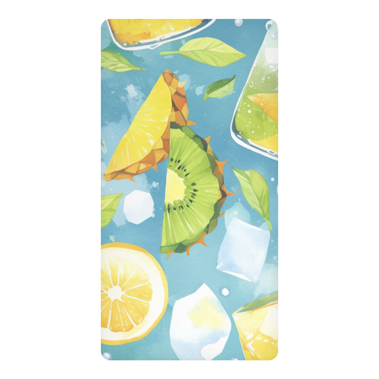 Draps de lit imperméables pour bébé 132x71cm anti-fuites au motif lemon kiwi