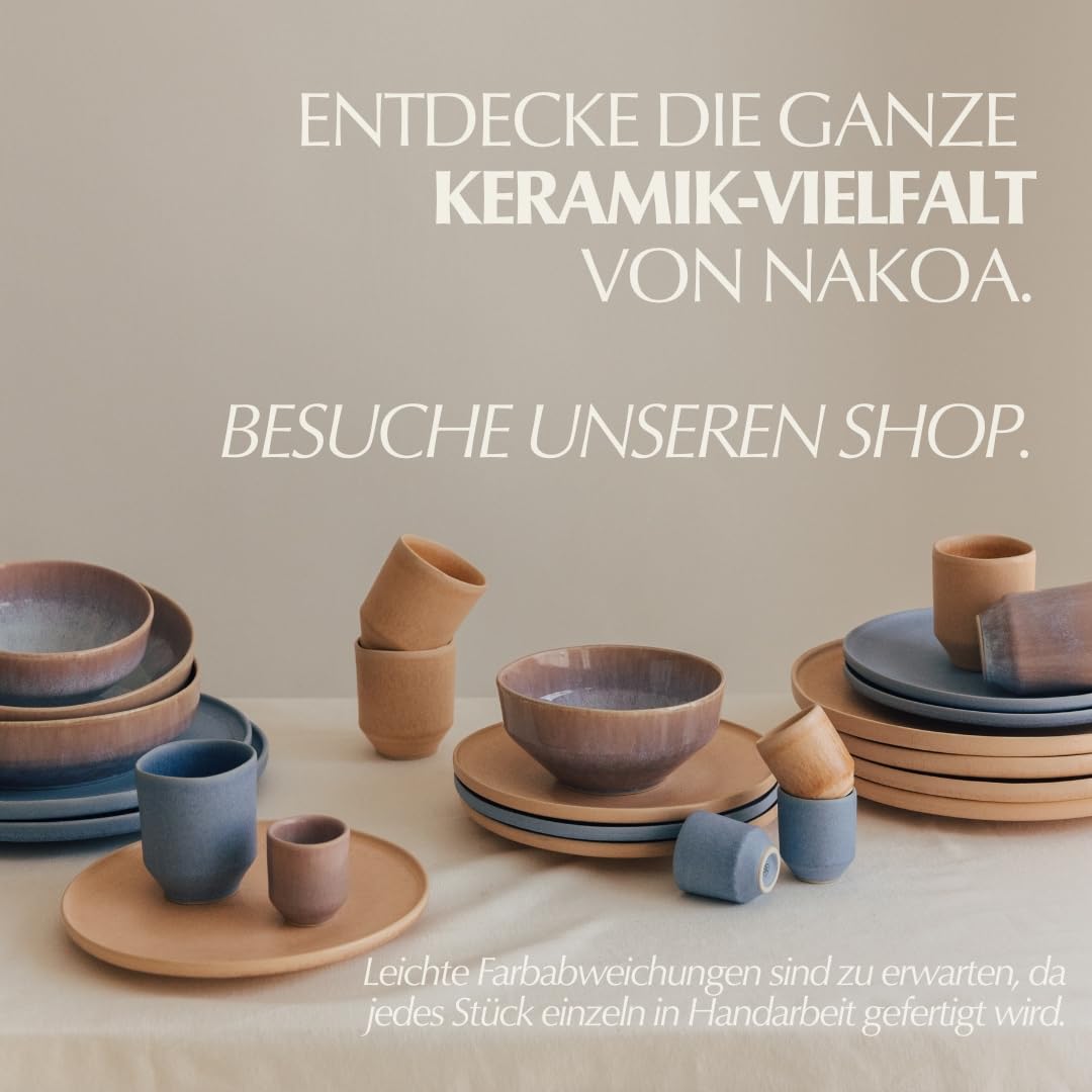 Keramik Espresso Tassen 4er Set I Handgefertigtes Steingut I Hochwertige Espressobecher ohne Henkel I Tassen Set I Moderne Espressotassen I Spülmaschinenfest I Kleine Becher 70ml I Subconscious