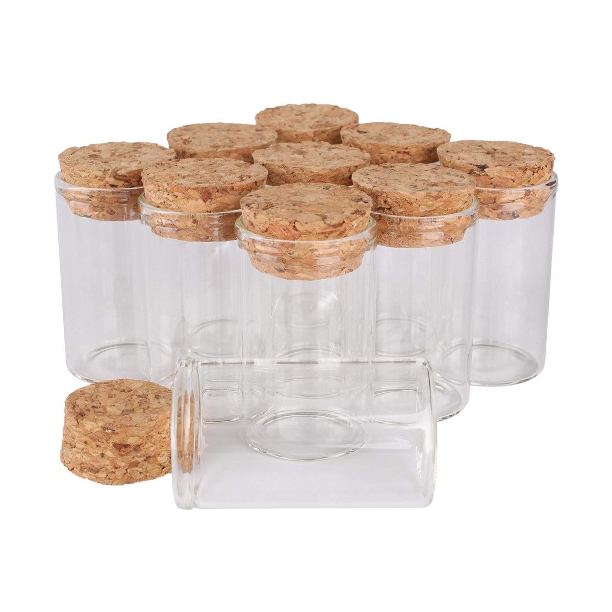 Xianglaa- tubos de ensayo para regalo, 24 piezas con el corcho del tapón de las botellas de especias, 20 ml de 30 * 50 mm Tubos de ensayo, tarros del envase Viales, botellas de cristal del arte de DIY