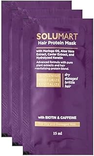قناع بروتين للشعر الجاف والتالف من سولومارت، 3 أكياس، 15 جرام لكل قطعة