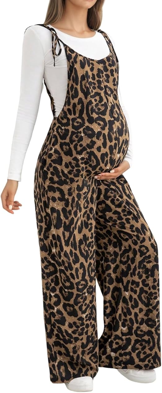 DOTBUY-SHOP Combinaison pantalon de maternité imprimé léopard