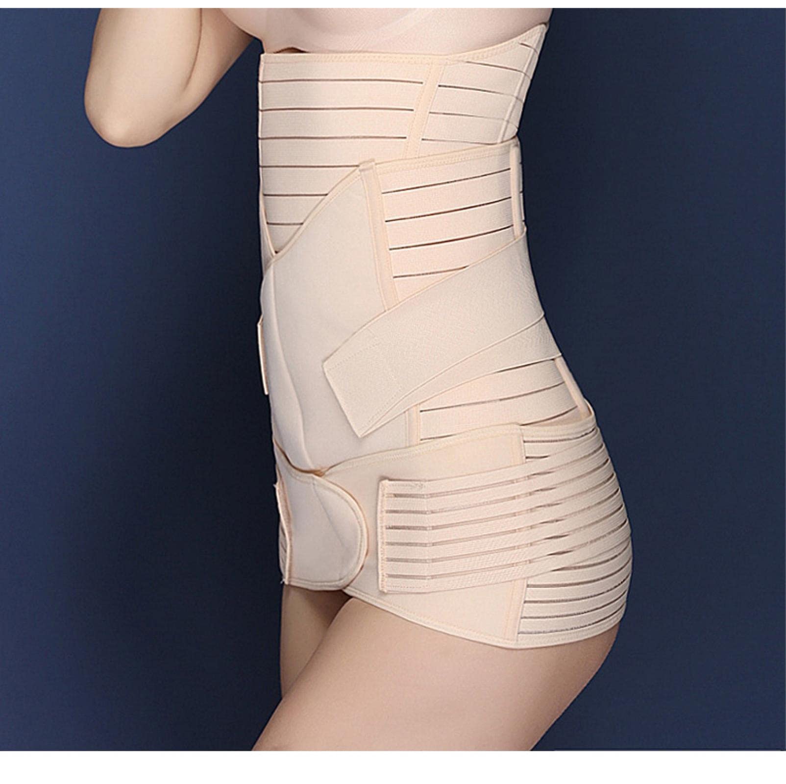 WENC Three-Piece Set of Postpartum Belly Belt, Abdominal Belt for Mothers and Infants, Stomach Belt and Pelvic Belt XL skincolour