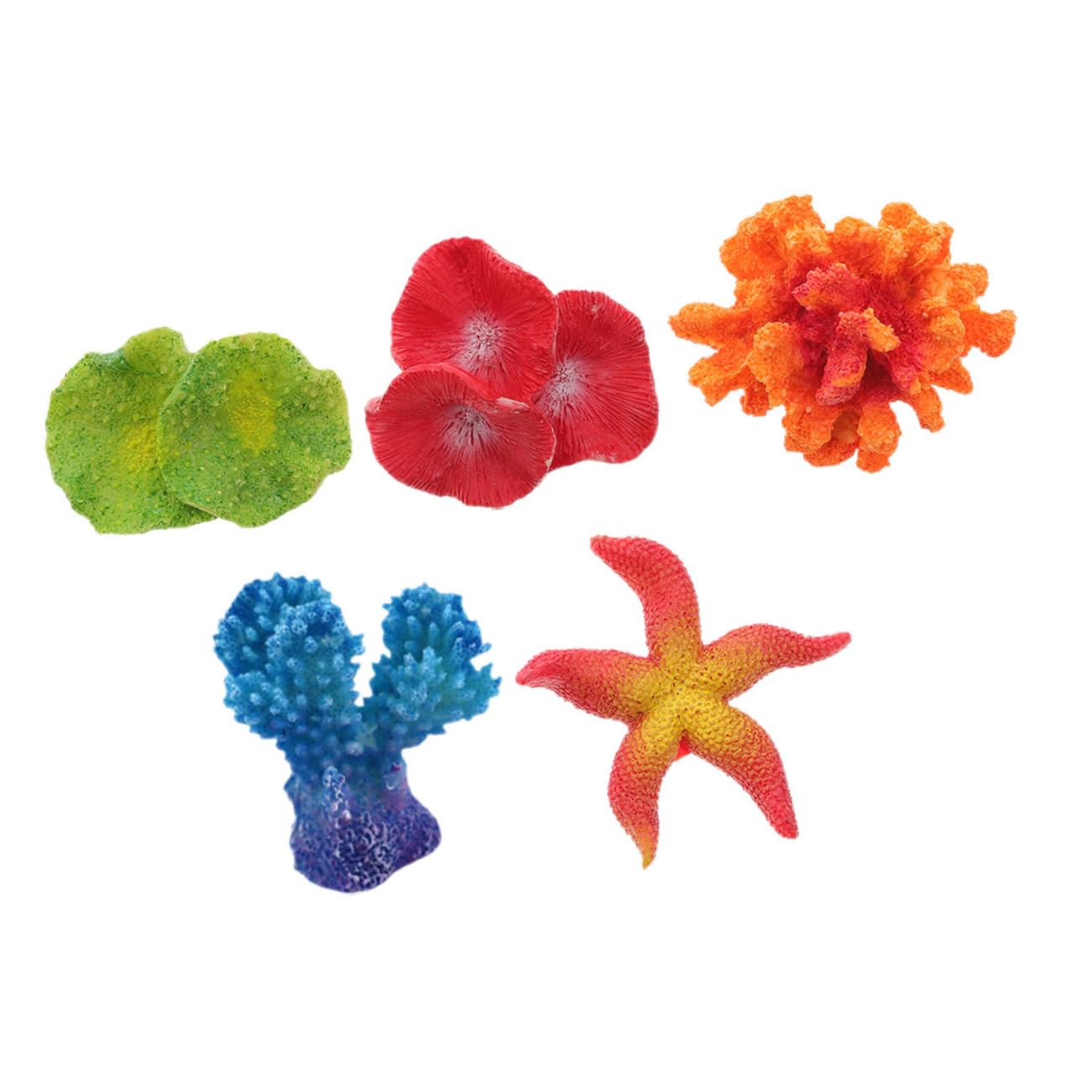 YARNOW 4 Ensembles Mini Fleur De Décoration Aquarium Résine Décor Aquarium Filtre Fausses Plantes Coralliennes Plante Artificielle Résistante À l'usure Broyé 5 Pièces * 4